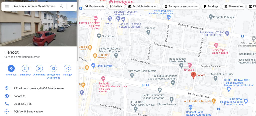 agence seo au résultat hanoot google maps 